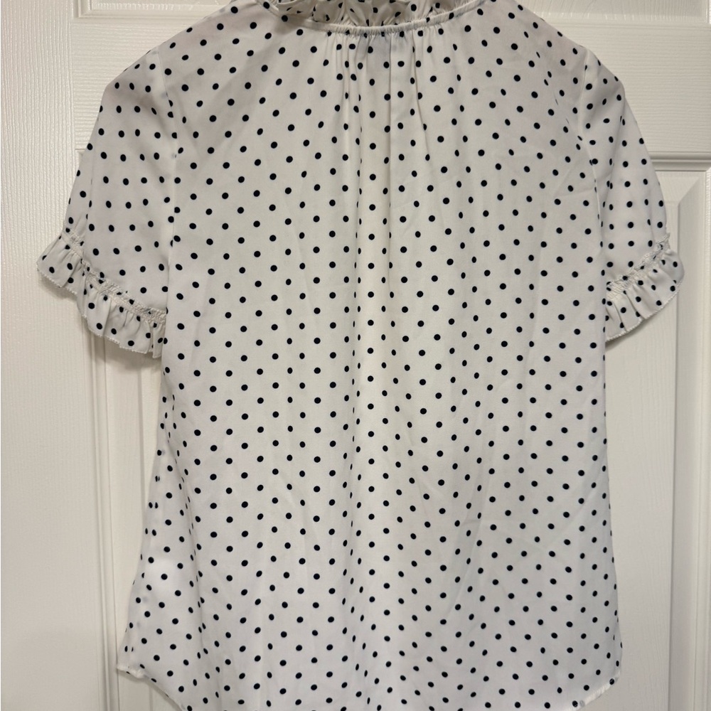 Talbots polka dots ruffle blouse - Picture 5 of 7
